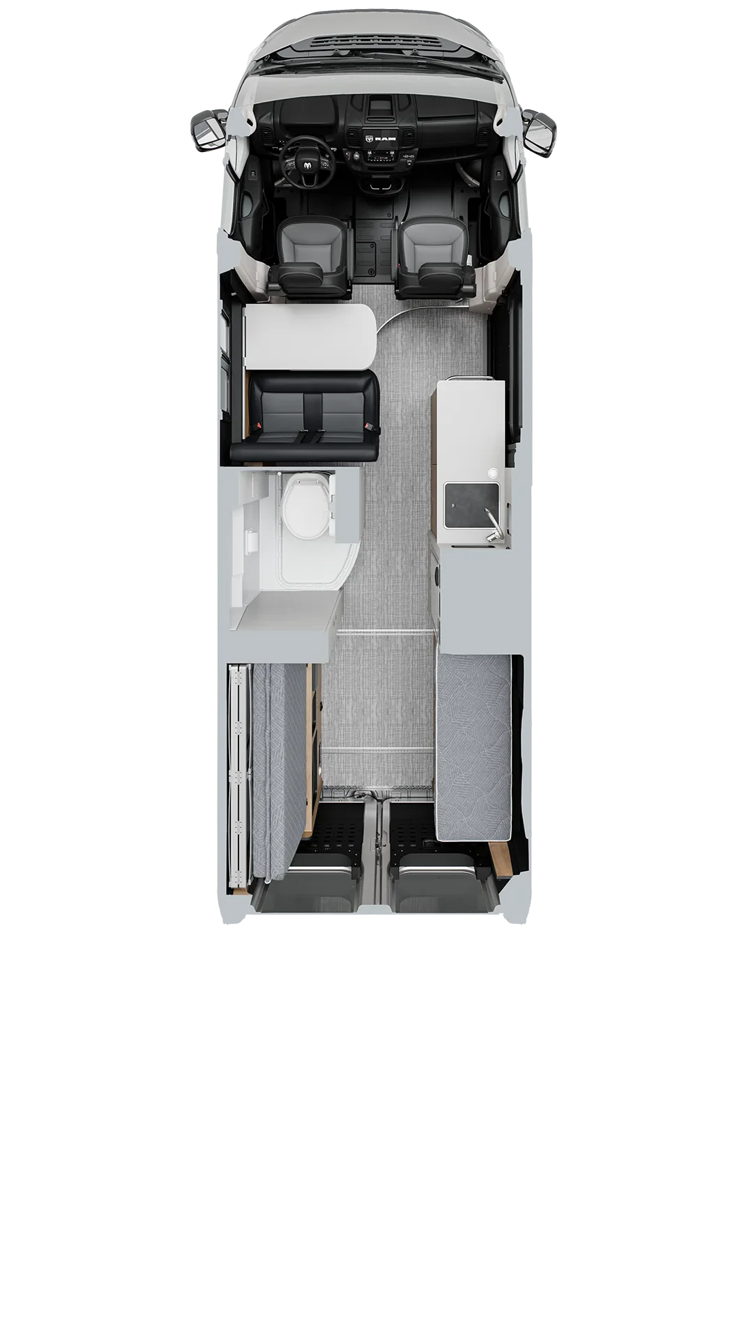 Manufacturer floorplan for the Airstream Rangeline 21PS