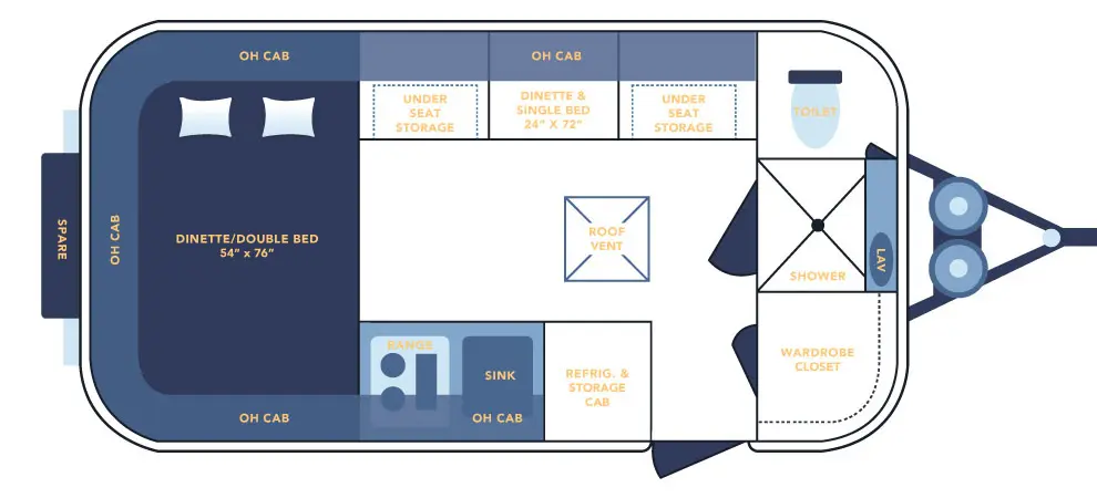 Official archived 2019 Casita 17 Spirit Deluxe floorplan