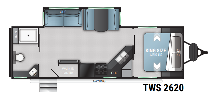 Manufacturer floorplan for the Cruiser RV Twilight Signature TWS 2620