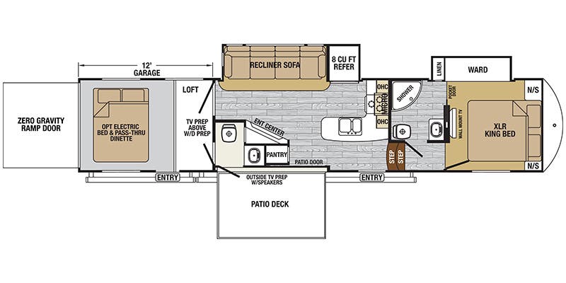 Manufacturer floorplan for the 2017 Forest River XLR Nitro 42DS5
