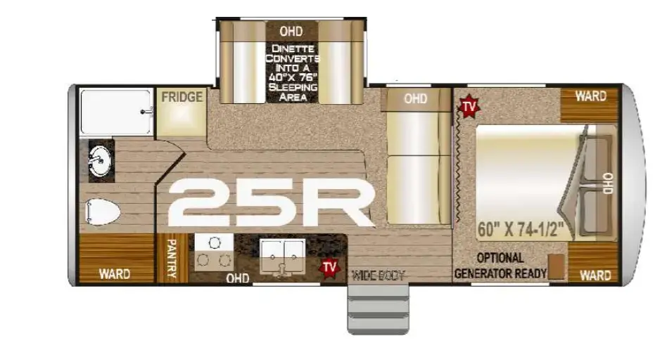 Official 2021 Northwood Arctic Fox North Fork 25R floorplan